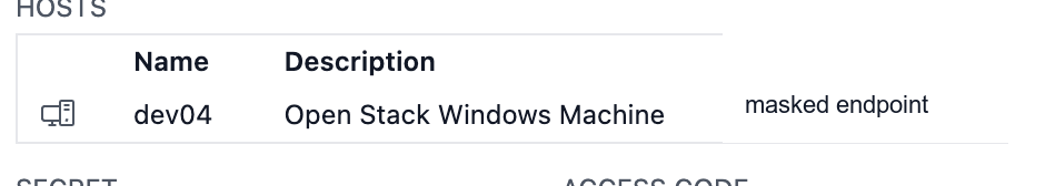 CertLocker token detail showing dev04 as a Windows host in scope with the RDP endpoint masked